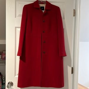 This is a JCrew scarlet peacoat fully lined with Thinsulate for extra warmth.